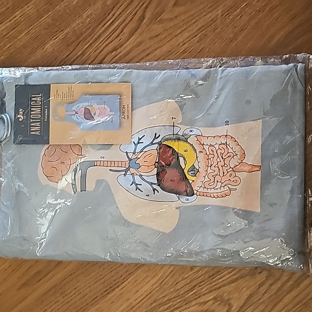 NWT ANATOMY Apron Cotton Doctor GIFT anatomical organs